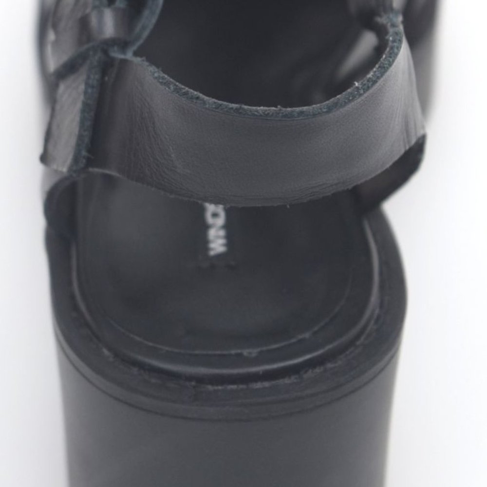 WINDSOR SMITH Lily Black Leather 90s Chunky Platform Block Heel Sandals - Picture 8 of 16